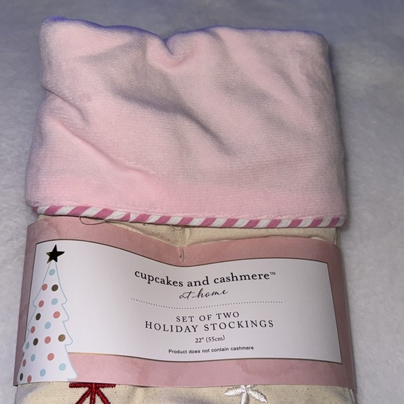 Cupcakes and cashmere Christmas whimsical Wonderland set of two stockings - Picture 4 of 14
